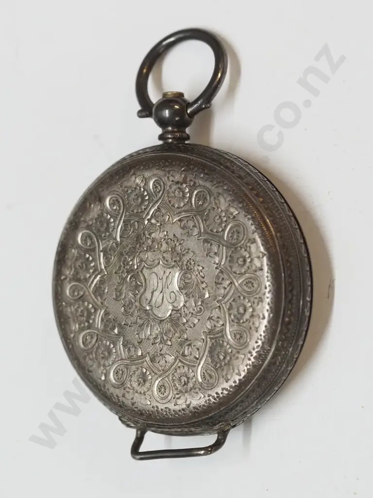 silver pocket watch stamped 925, 2 lions &127165 Image 1++