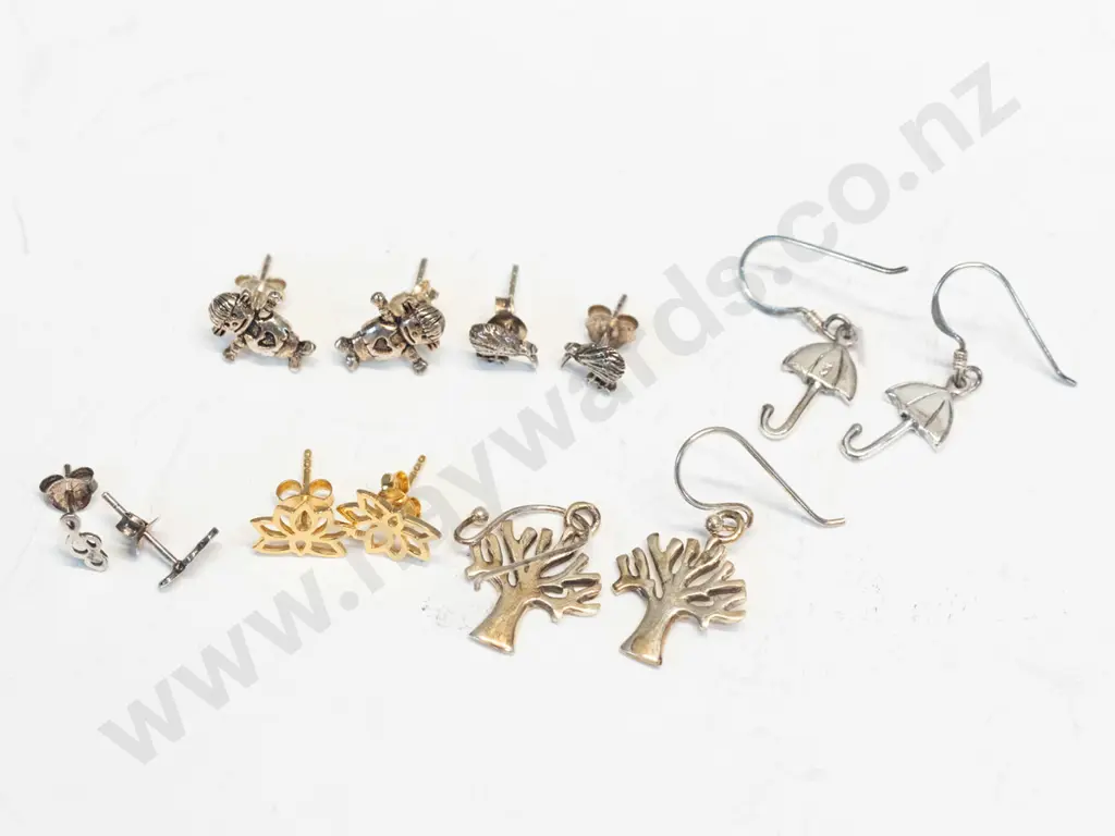 6 pairs asstd earrings stamped 925 Image 1++