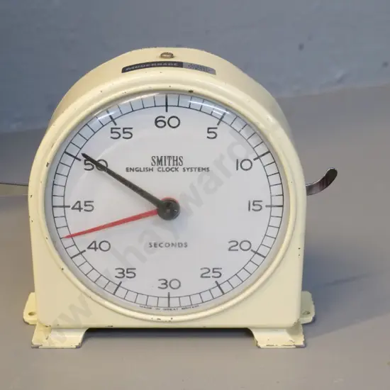 Smiths "Modernage" wind up bedside alarm clock - dent and small chips to enamel H-120