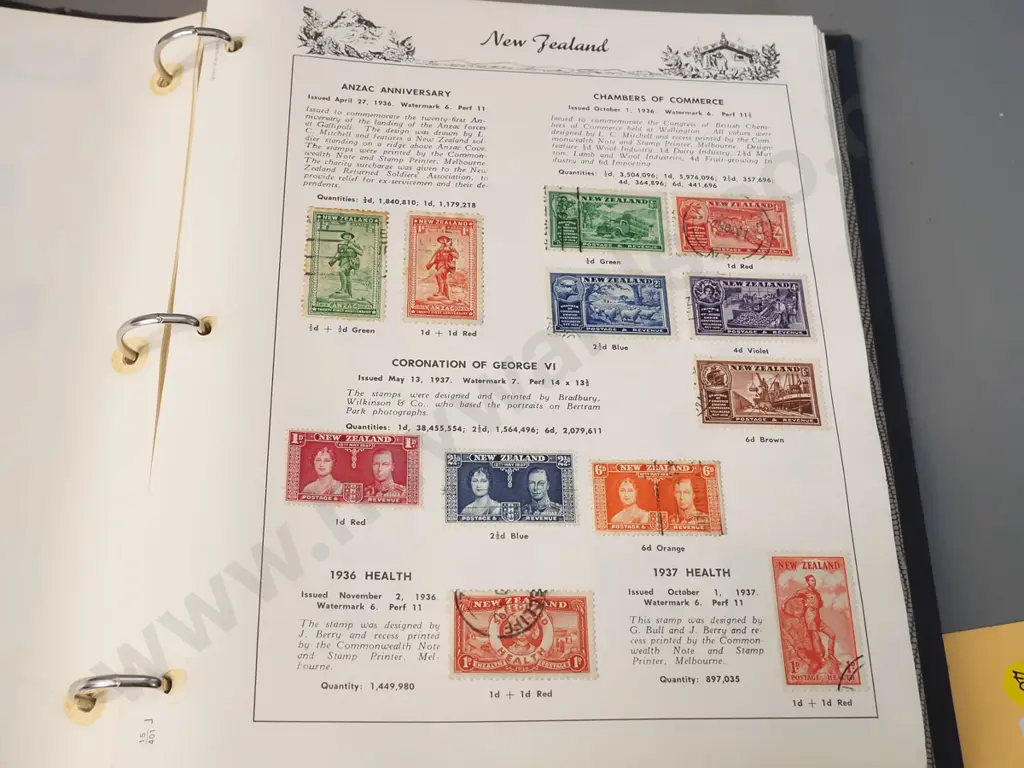 3 New Zealand stamp albums with partial contents - numerous vintage stamps Image 1++
