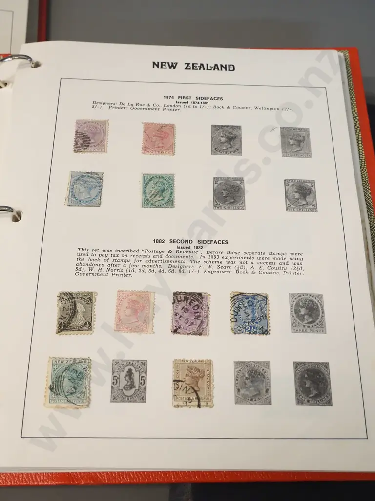 3 New Zealand stamp albums with partial contents - numerous vintage stamps Image 1++