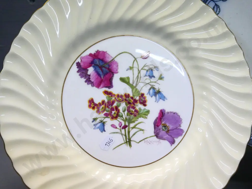 Royal Doulton "Matsumai" pattern ashett L435 W355 and a hand painted Minton cabinet plate signed J. Colclough Image 1++