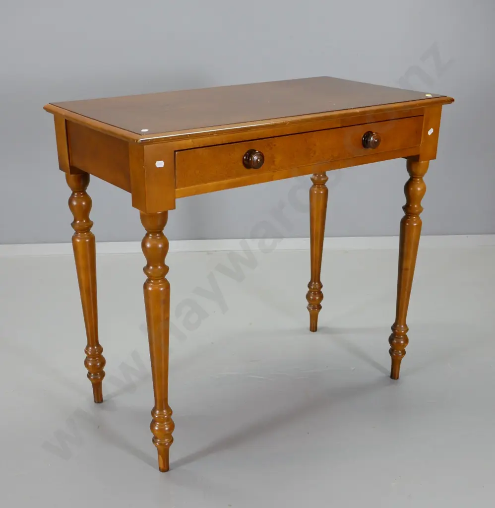 vintage mahogany turned leg hall table with 1 drawer H790 W860 D460 Image 1++