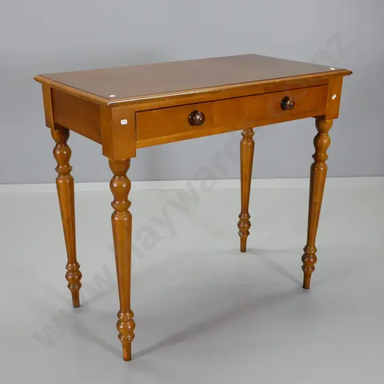 vintage mahogany turned leg hall table with 1 drawer H790 W860 D460