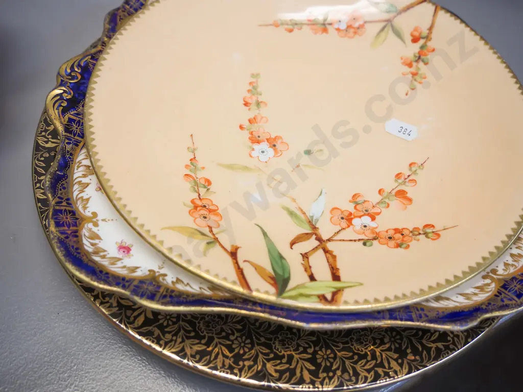 6 English china display plates including 2 Wedgwood Chanticleer. Royal Imperial D270, Royal Worcester, Paragon, Minton Image 1++