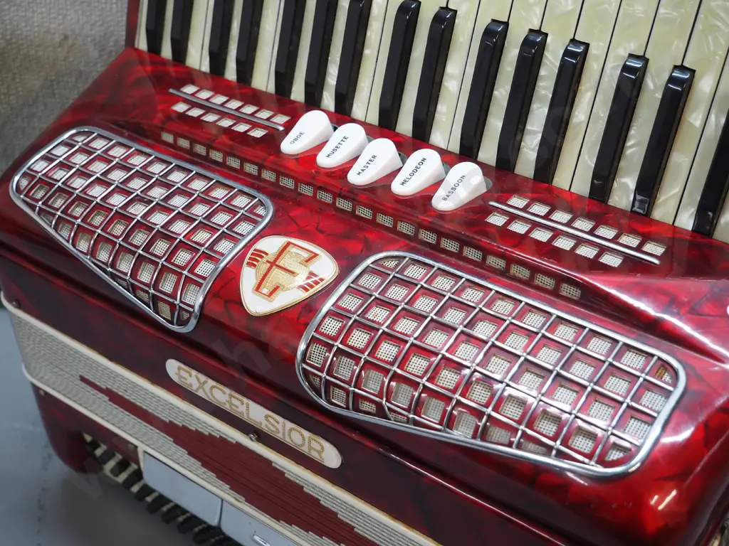 Excelsior 120-bass piano accordion with carry case Image 1++