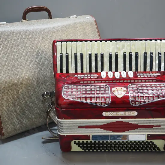 Excelsior 120-bass piano accordion with carry case