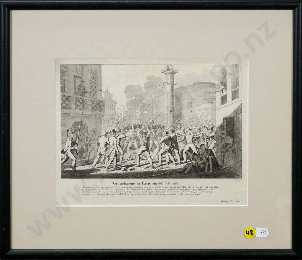 framed vintage print  - Paris 1830  H-170 W-220 Image 1++