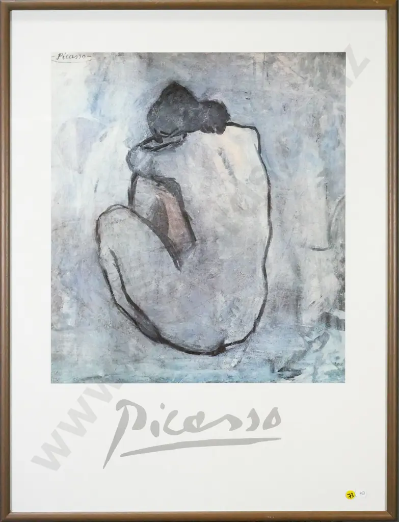 framed Picasso poster print  "Blue Nude" H-780 W-580 Image 1++