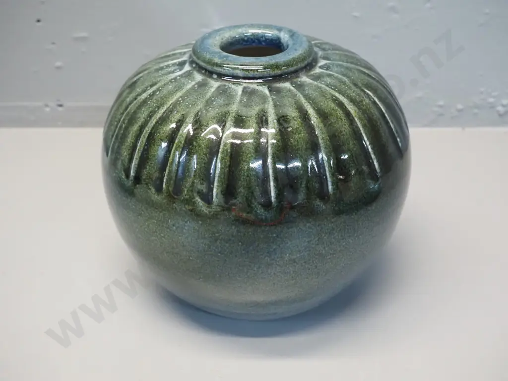 Danny Moorwood narrow neck ball shaped studio pottery vase H170 D-200 Image 1++