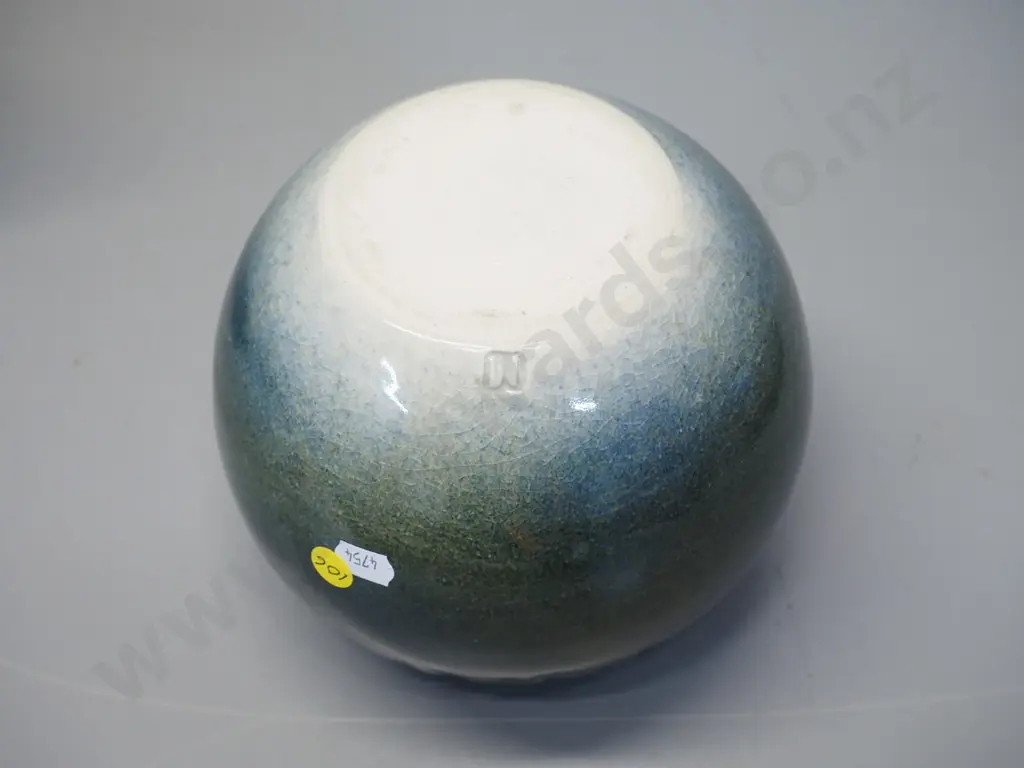 Danny Moorwood narrow neck ball shaped studio pottery vase H170 D-200 Image 1++