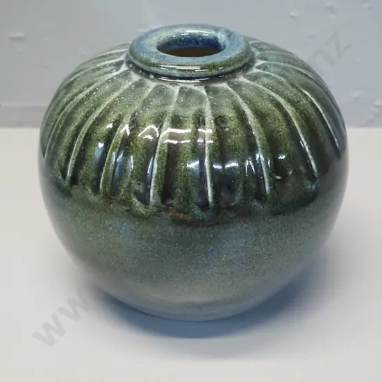 Danny Moorwood narrow neck ball shaped studio pottery vase H170 D-200