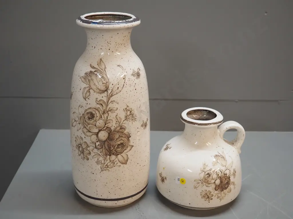 2  Scheurich Keramik German Pottery items large vases - taller is H-430 Image 1++