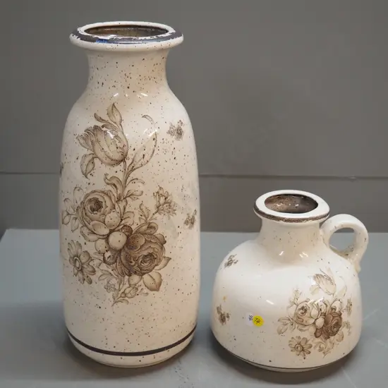 2  Scheurich Keramik German Pottery items large vases - taller is H-430