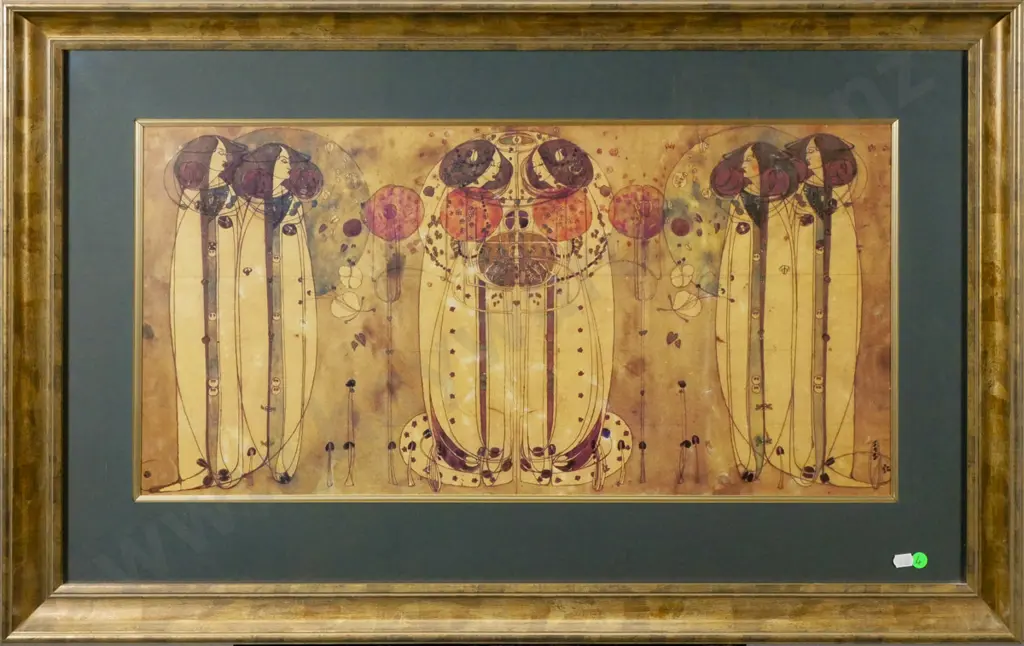 framed Charles Rennie Mackintosh print H-330 W-660 Image 1++