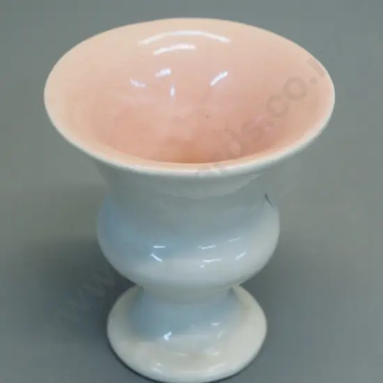 small OC Stephens vase H-100 - white outer, pink inner