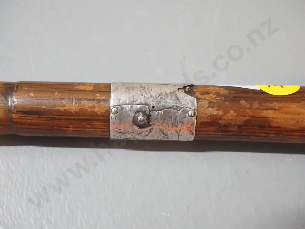 silver-mounted cane walking stick - probably sterling, silver in very worn condition L-870 Image 1++