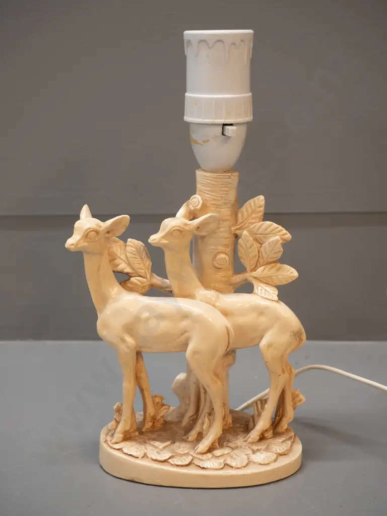 retro composite figural deer lamp base - made by Marble Arts NZ H-250 W-130 Image 1++