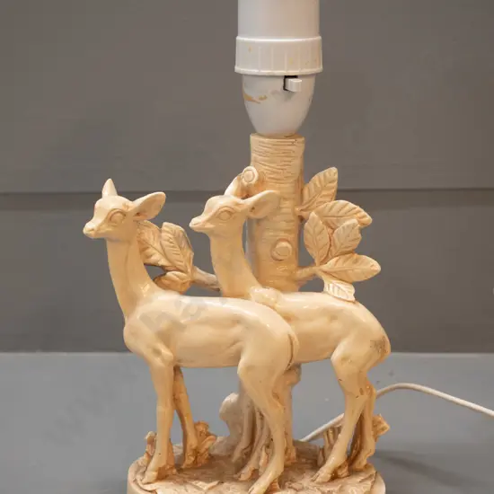 retro composite figural deer lamp base - made by Marble Arts NZ H-250 W-130