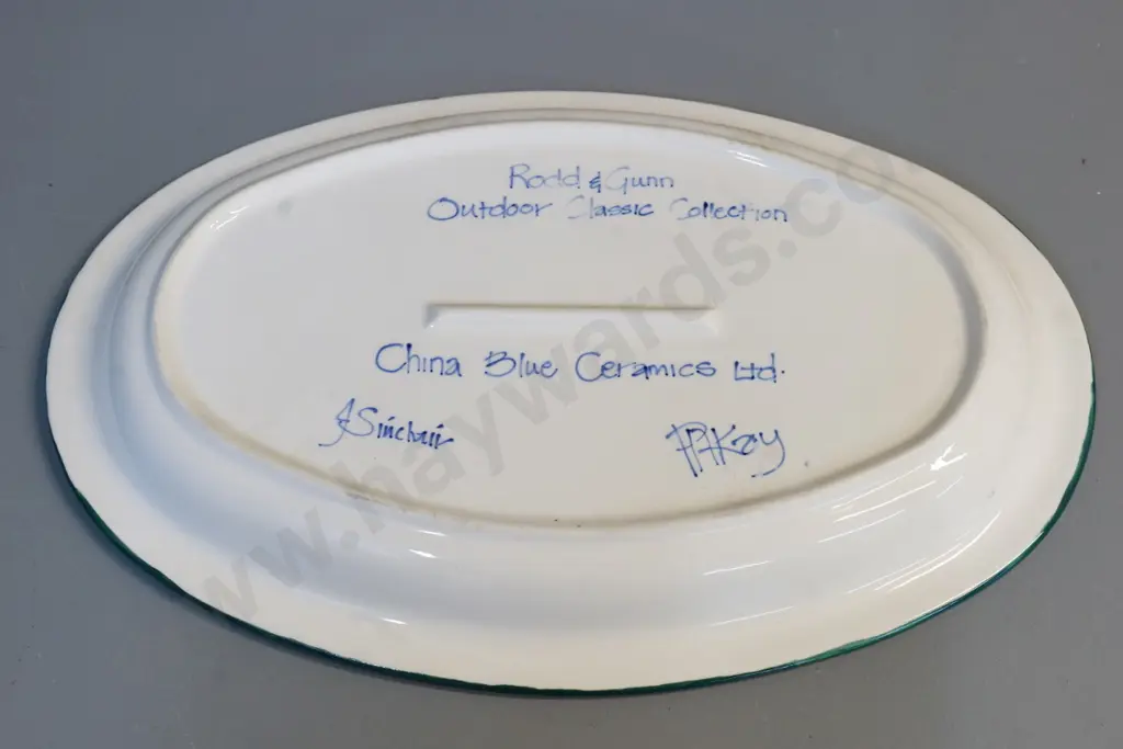 Brown trout platter - made by China Blue Ceramics for Rodd & Gunn Outdoor Classic collection  L400 W240 Image 1++