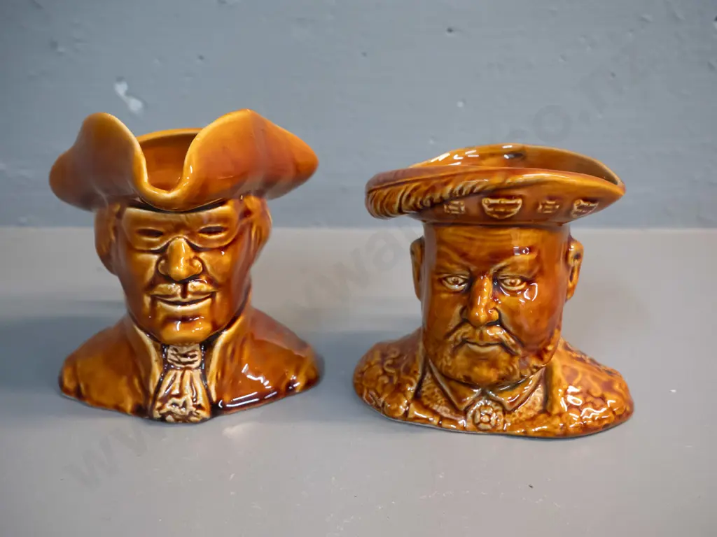 2 Falcon Ware character jugs - Henry VIII and Dick Turpin H-120 W130 Image 1++