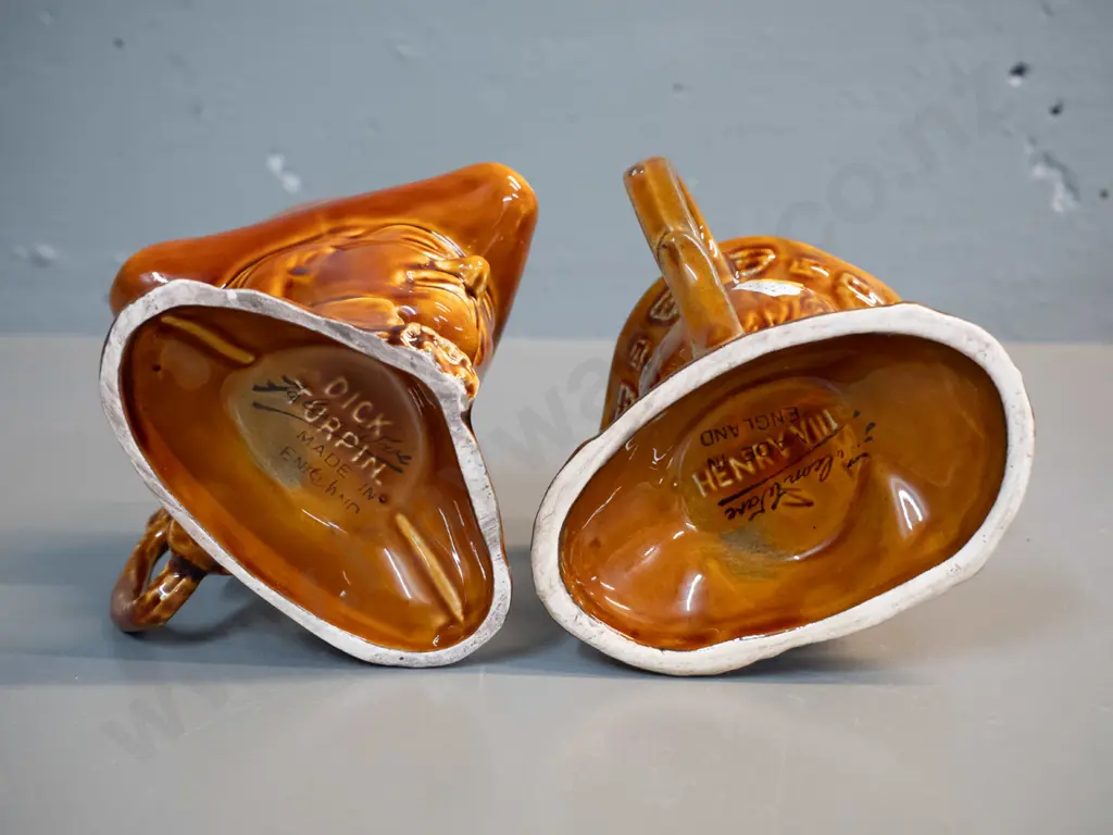 2 Falcon Ware character jugs - Henry VIII and Dick Turpin H-120 W130 Image 1++
