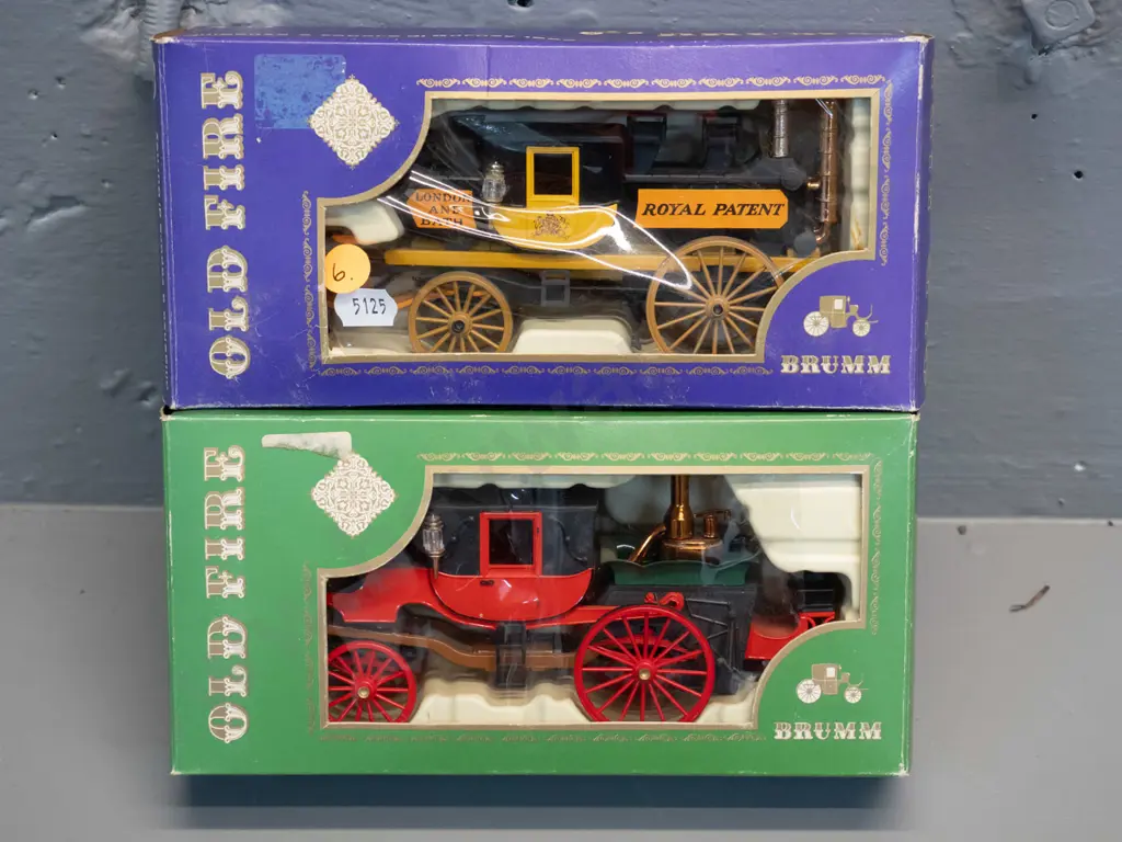 2 Brumm model vintage vehicles in original packaging: 'Old Fire' fire engines Image 1++