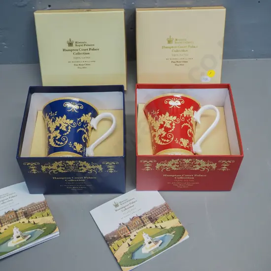 2 boxed Maxwell Williams Hampton Court Palace collection mugs