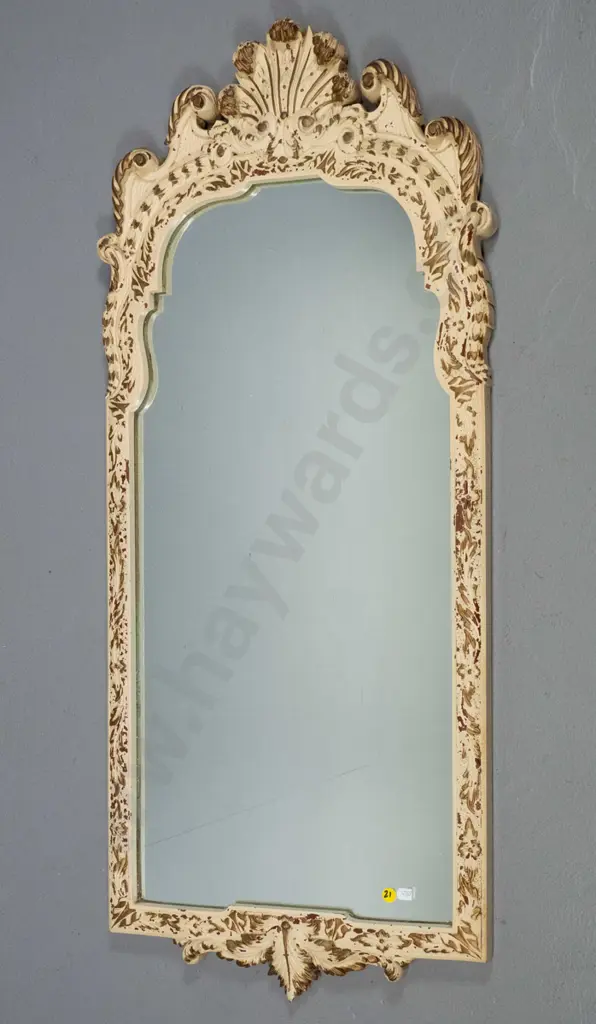 distressed wood framed wall mirror H-970 W-430 Image 1++