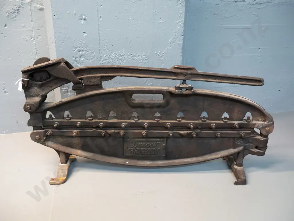 heavy duty cast iron workshop guillotine or press w/ Durock Stephenson & Co Engineering Port Chalmers plaque H390 W780 Image 1++