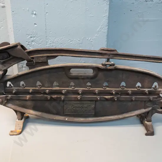 heavy duty cast iron workshop guillotine or press w/ Durock Stephenson & Co Engineering Port Chalmers plaque H390 W780