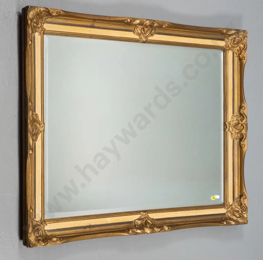 gilt framed bevelled edge wall mirror H-680 W-830 Image 1++