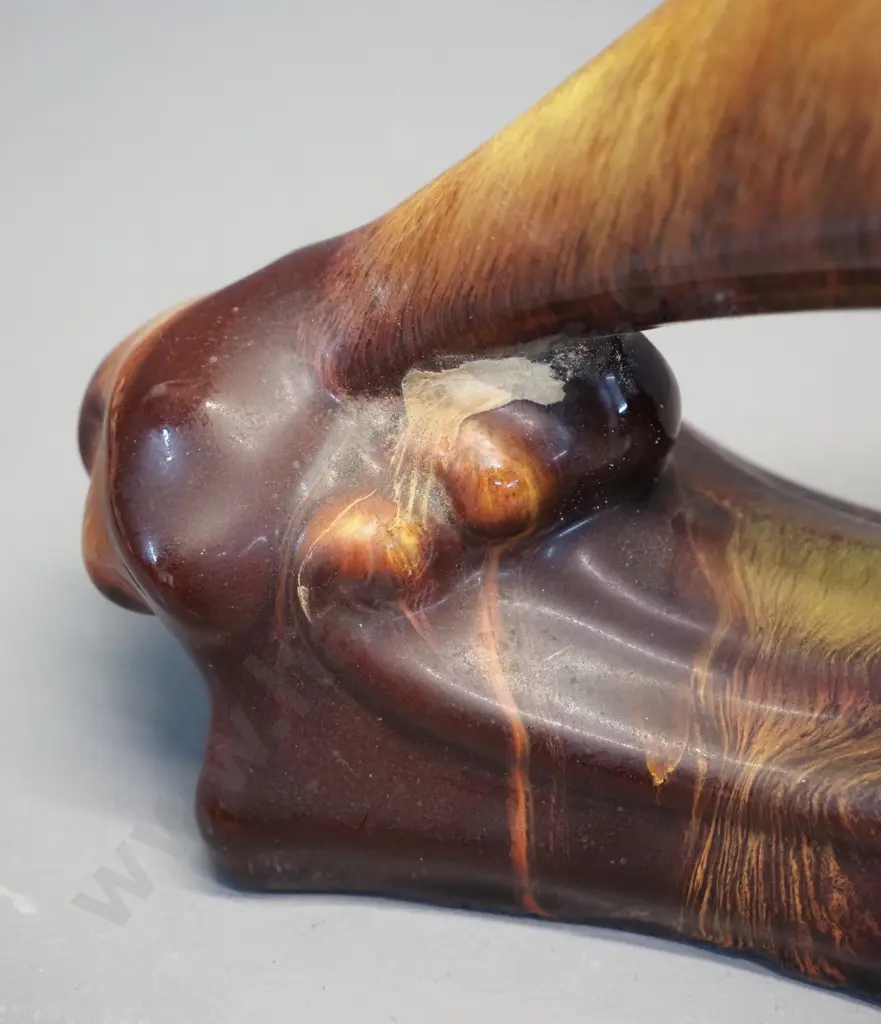 Blue Mountain gold and brown dolphin figurine - some residue near tail H-180 L-320 Image 1++