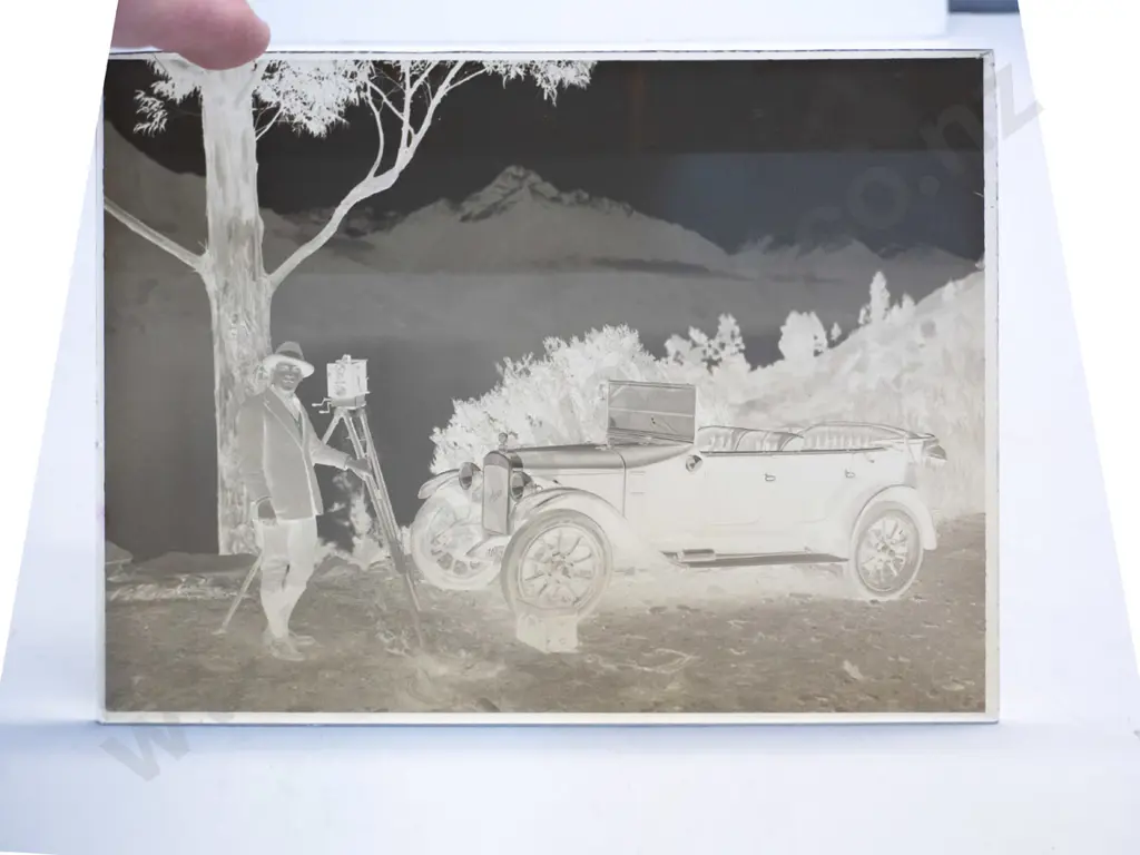 21 glass plate negatives in wooden case, full plate 160 x 215. Early Dunedin views, fire station, group photos etc. Image 1++