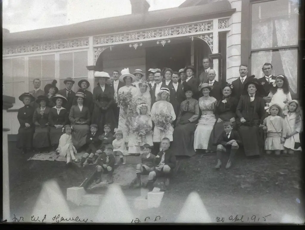 21 glass plate negatives in wooden case, full plate 160 x 215. Early Dunedin views, fire station, group photos etc. Image 1++