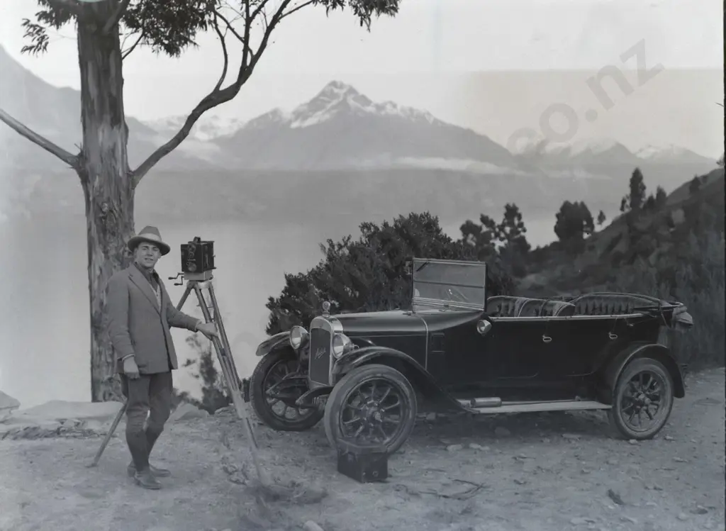 21 glass plate negatives in wooden case, full plate 160 x 215. Early Dunedin views, fire station, group photos etc. Image 1++