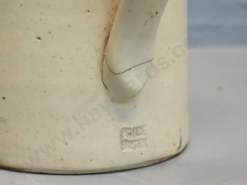 vintage T. West & Co Dunedin 'Hop Beer, Ginger Beer, Maoriland Cider' stoneware jug - crack to handle, some glaze faults Image 1++