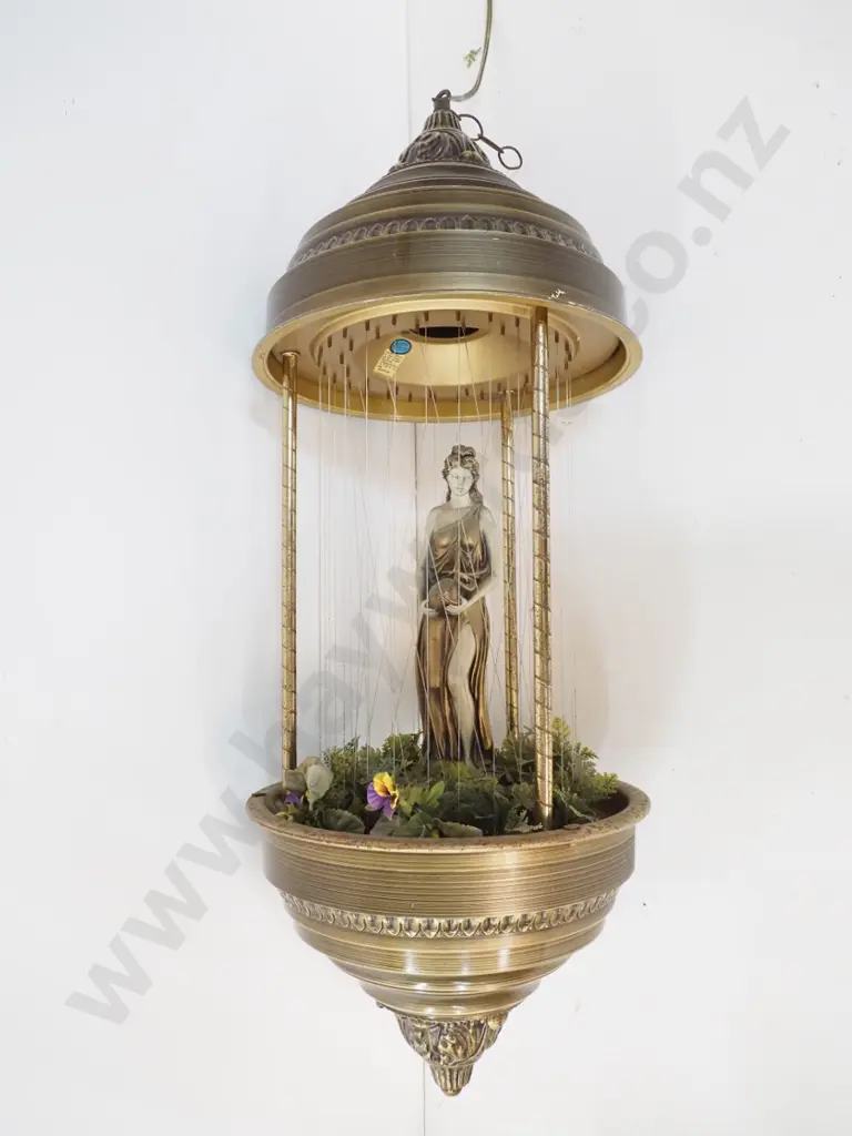 retro "Creators Inc" hanging oil rain lamp with classical figure - untested H-900 D-300 Image 1++