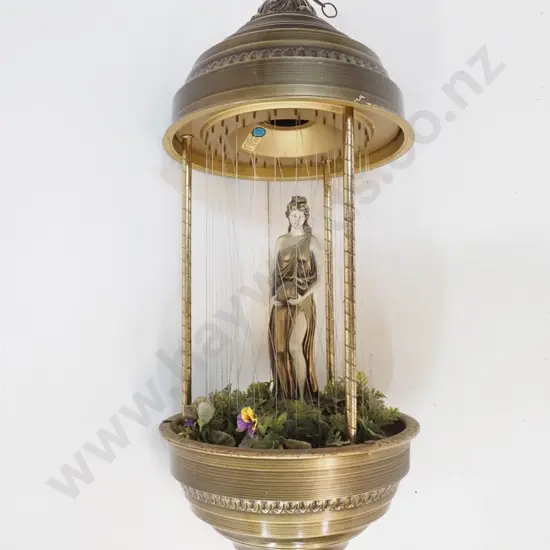 retro "Creators Inc" hanging oil rain lamp with classical figure - untested H-900 D-300