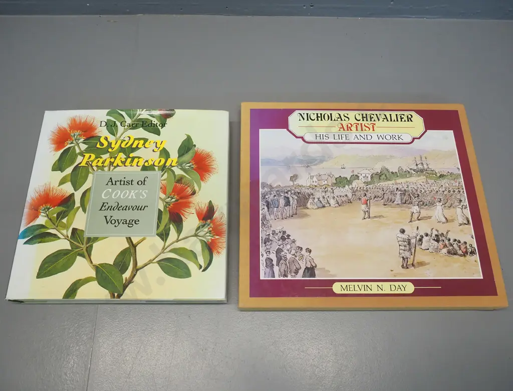 2 books: Sydney Parkinson - Artist of Cook's Endeavour (minor foxing) & Nicholas Chevalier Artist (some dented corners) Image 1++