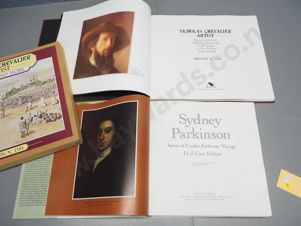 2 books: Sydney Parkinson - Artist of Cook's Endeavour (minor foxing) & Nicholas Chevalier Artist (some dented corners) Image 1++