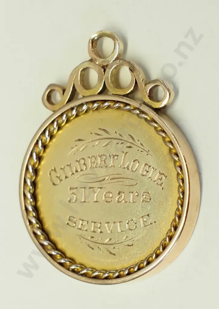 Gilbert Logie medal 51 years service   A & T Burt 1862-1912 Image 1++
