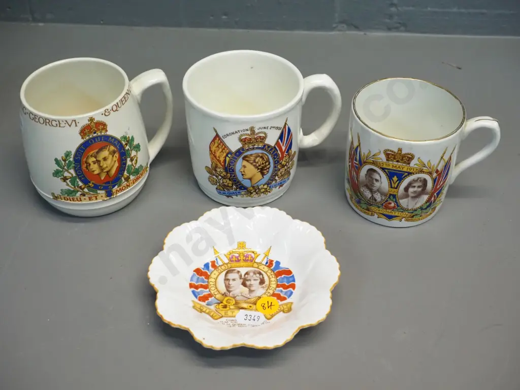 4 commemorative royal china items -  three George VI, one QEII coronation Image 1++