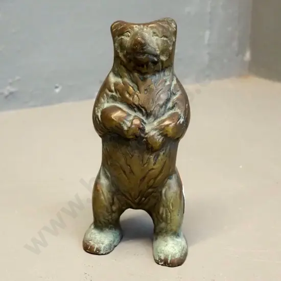 small heavy solid cast brass bear figure H-150