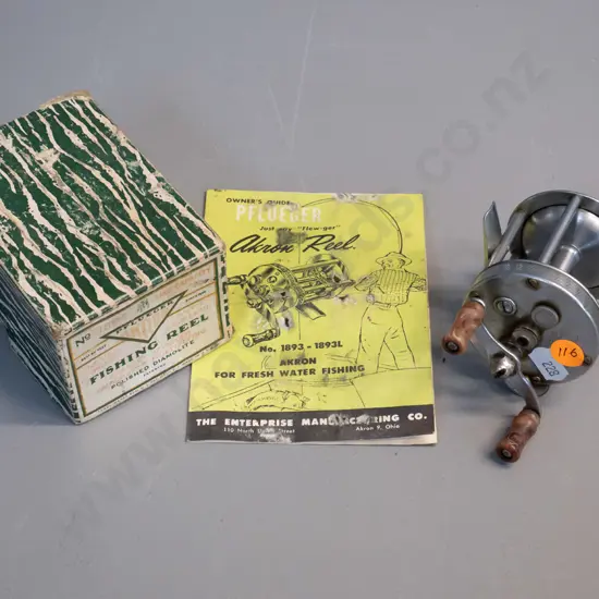 Pfluegel Akron Ohio Model 1894 fishing reel in original box