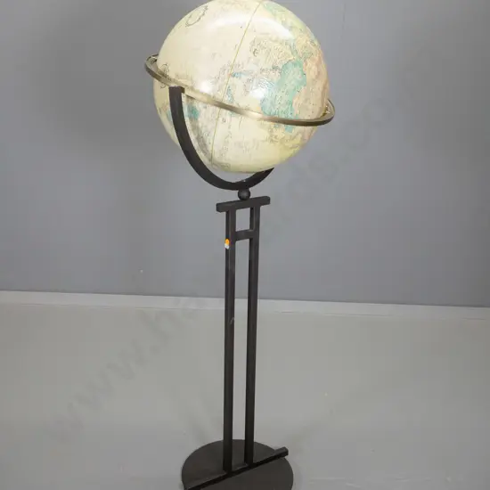 floor-standing Replogle Globes USA world globe w/brass & metal stand - pivots need attention H1260 Globe D400