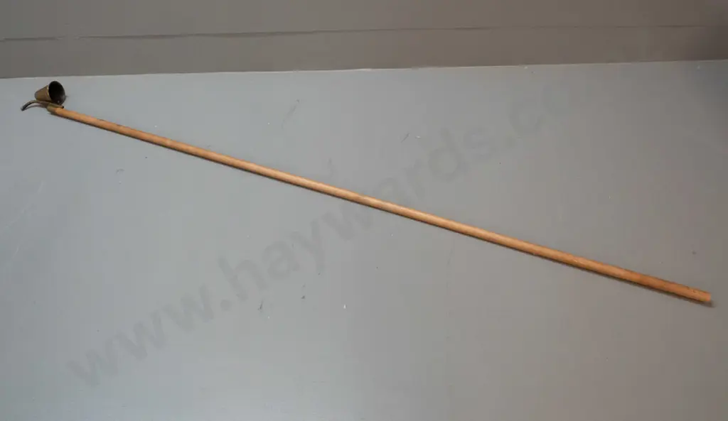 brass candle snuffer on long wooden handle L-1370 Image 1++