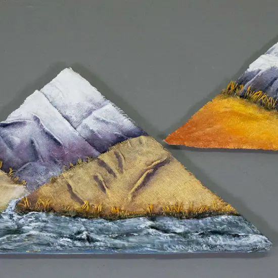 G McAllister - 2x mixed media on board - landscapes Largest H-360 -690