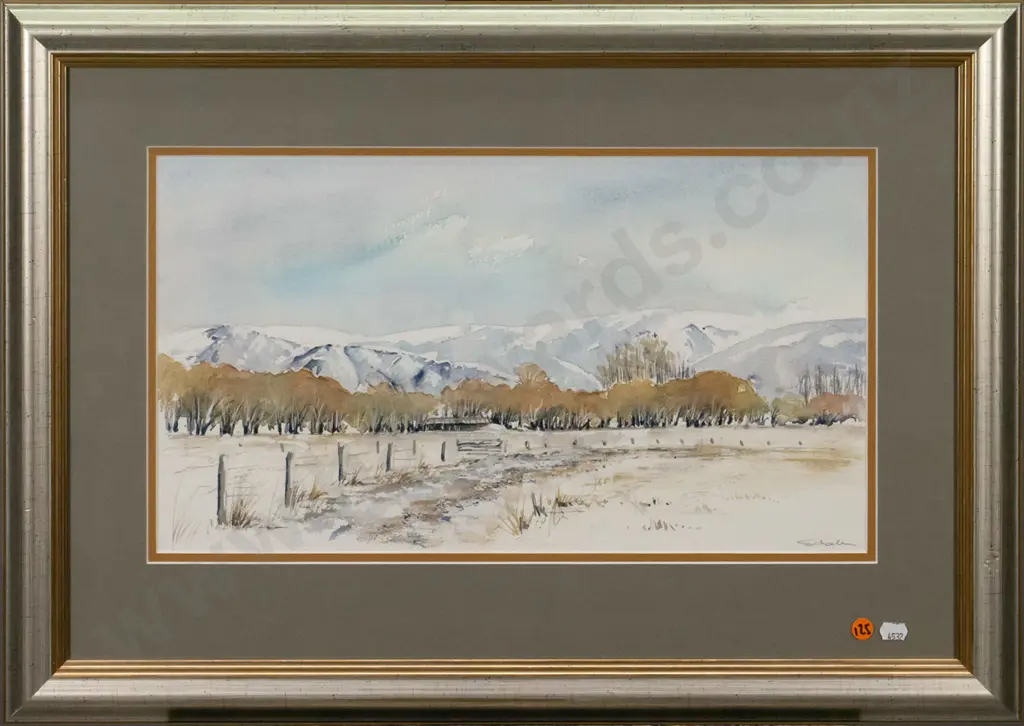 illegible signature - framed watercolour - landscape H-250 W-450 Image 1++