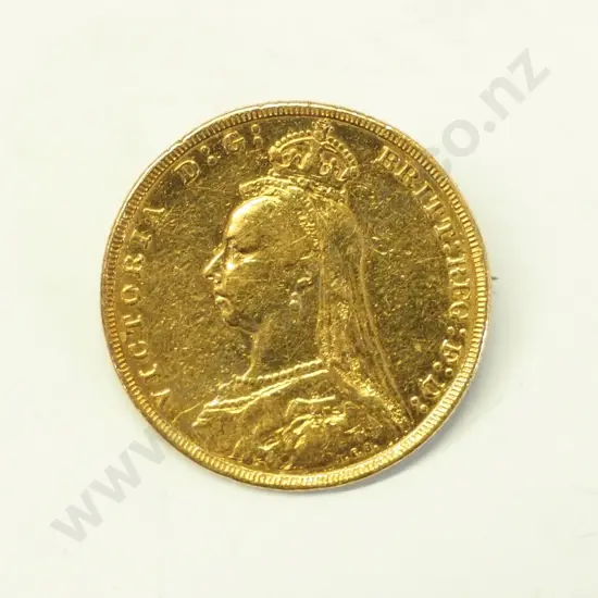 1887 full sovereign made into brooch